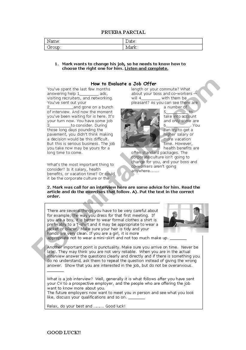 Test Sexto economia worksheet