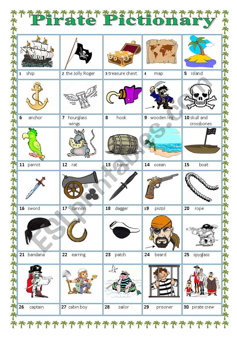 Pirate Pictionary worksheet