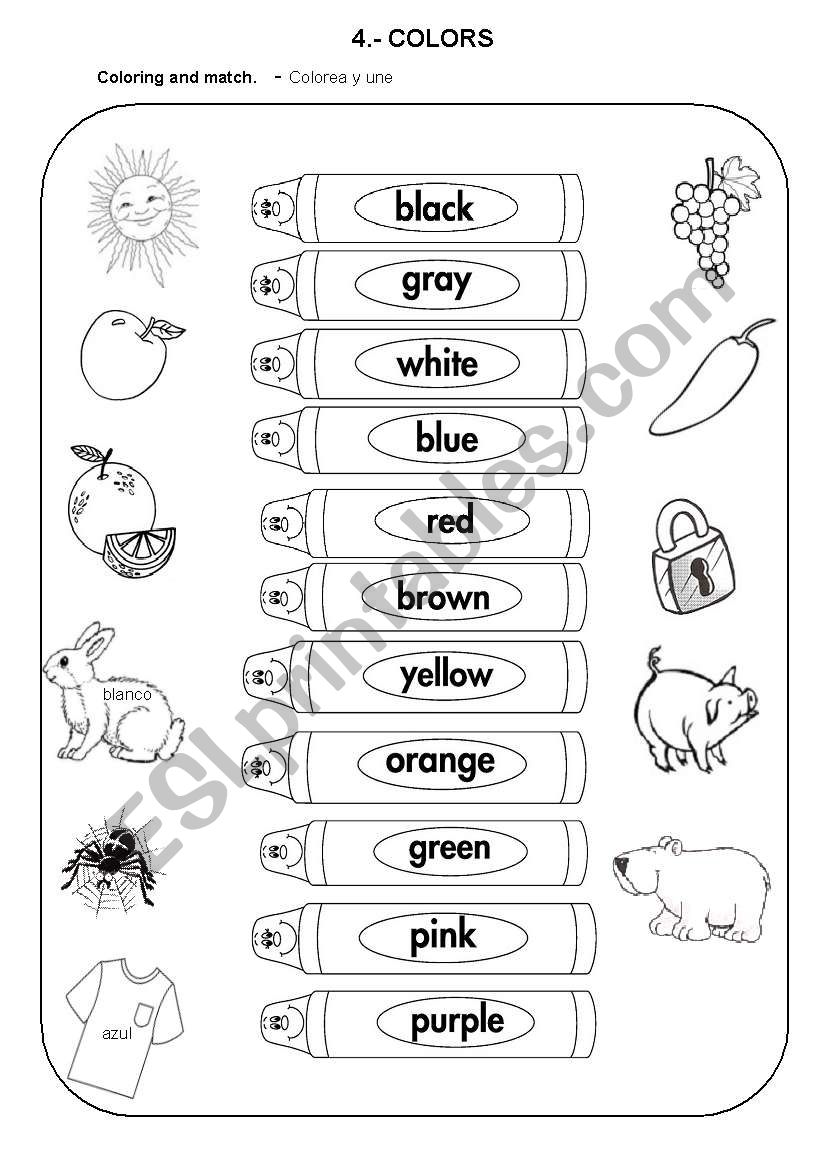 match with colors worksheet