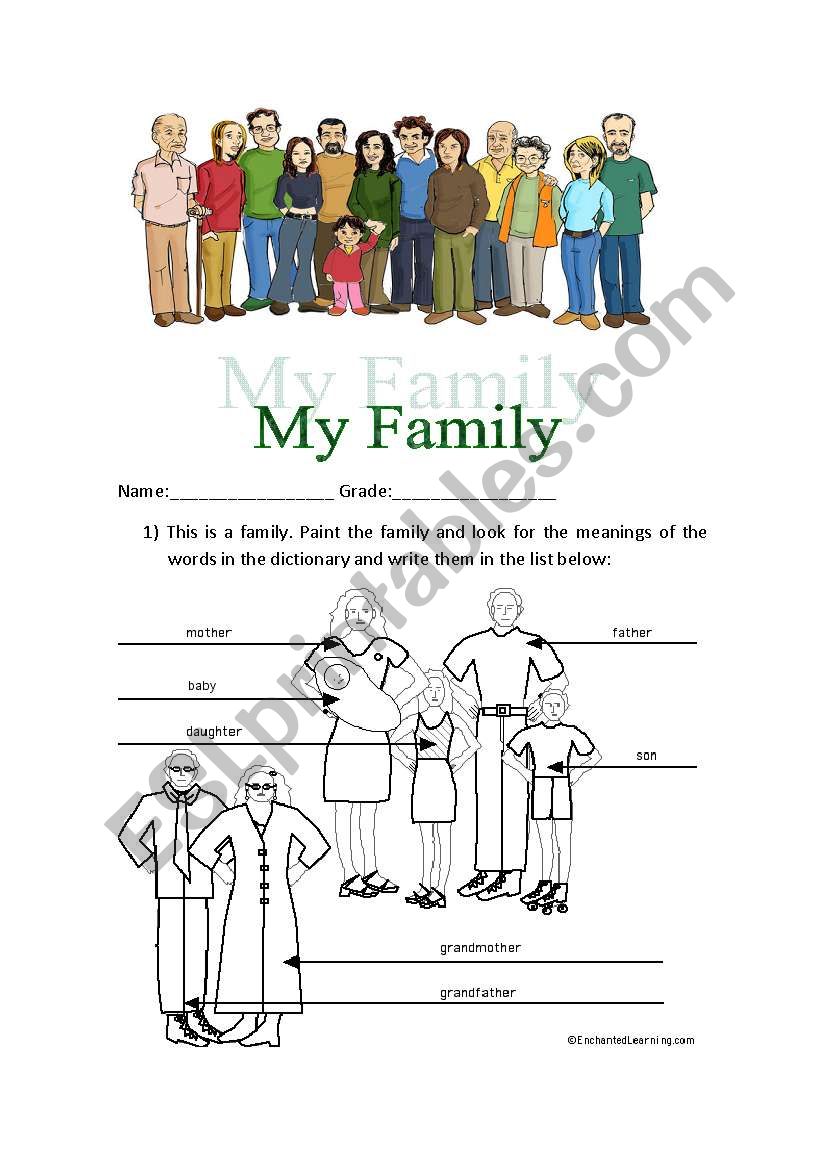 My family worksheet