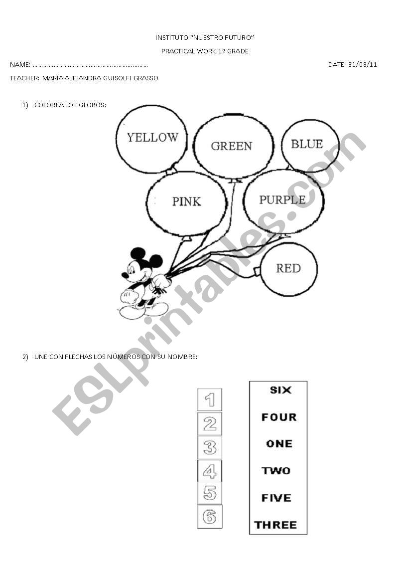 test look at the back! worksheet