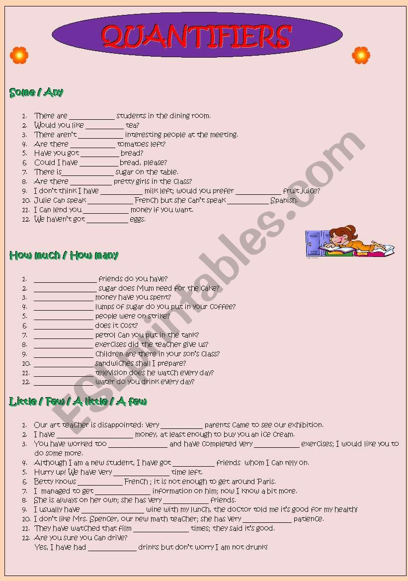 Quantifiers worksheet