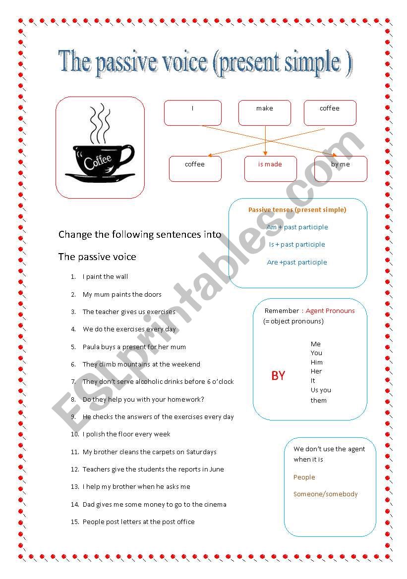 passive voice: present simple worksheet