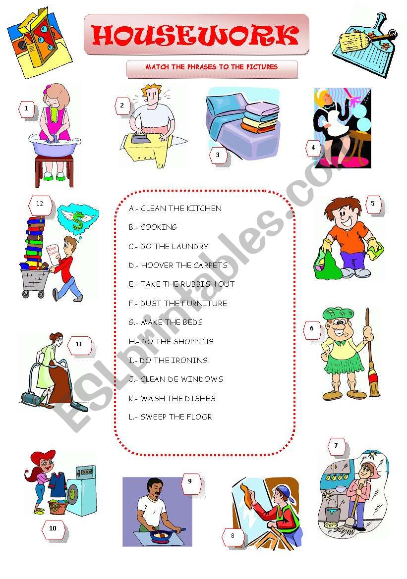 HOUSEWORK worksheet