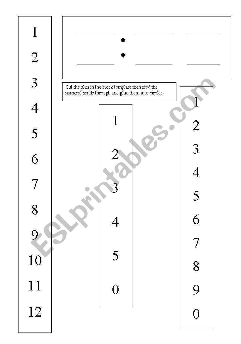 Cut & Glue Digital Clock Template