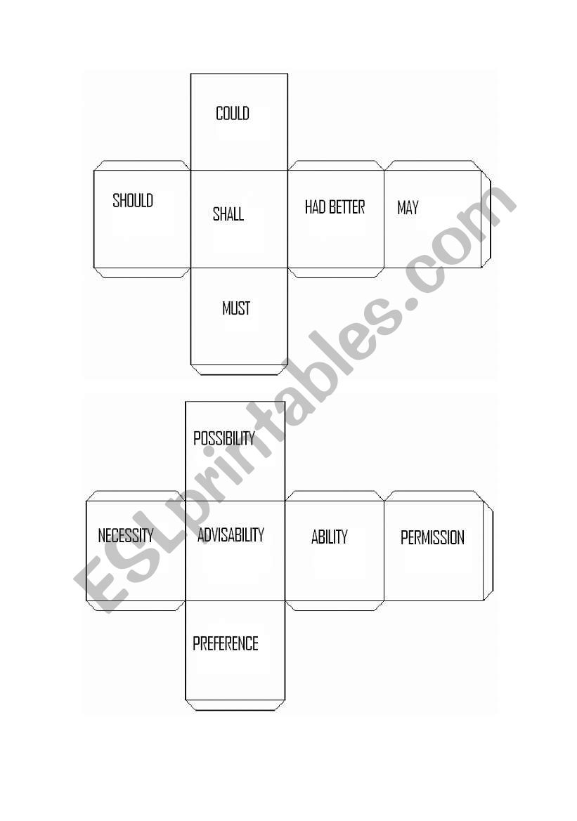 Modal Auxiliaries worksheet