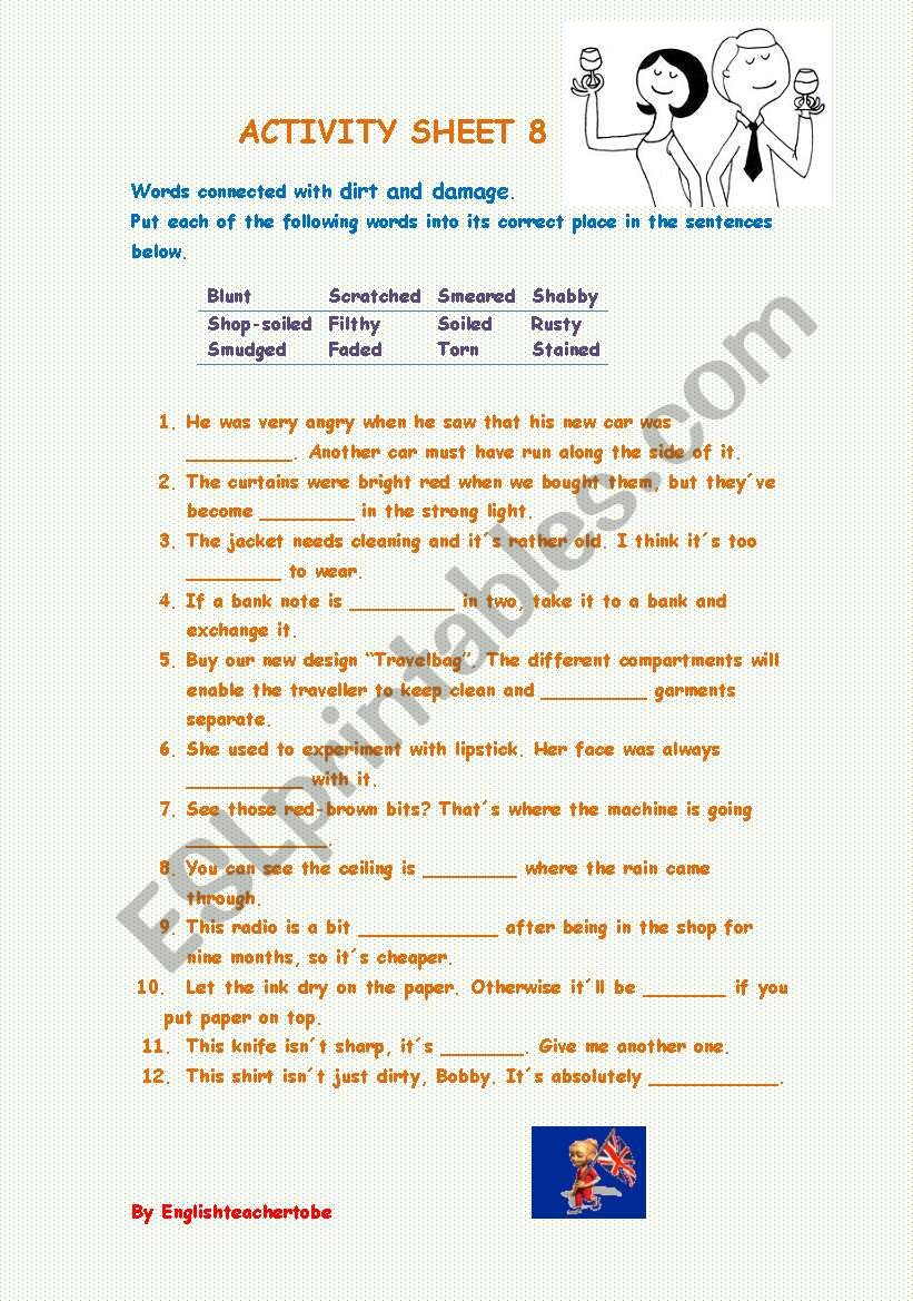 Different activities worksheet
