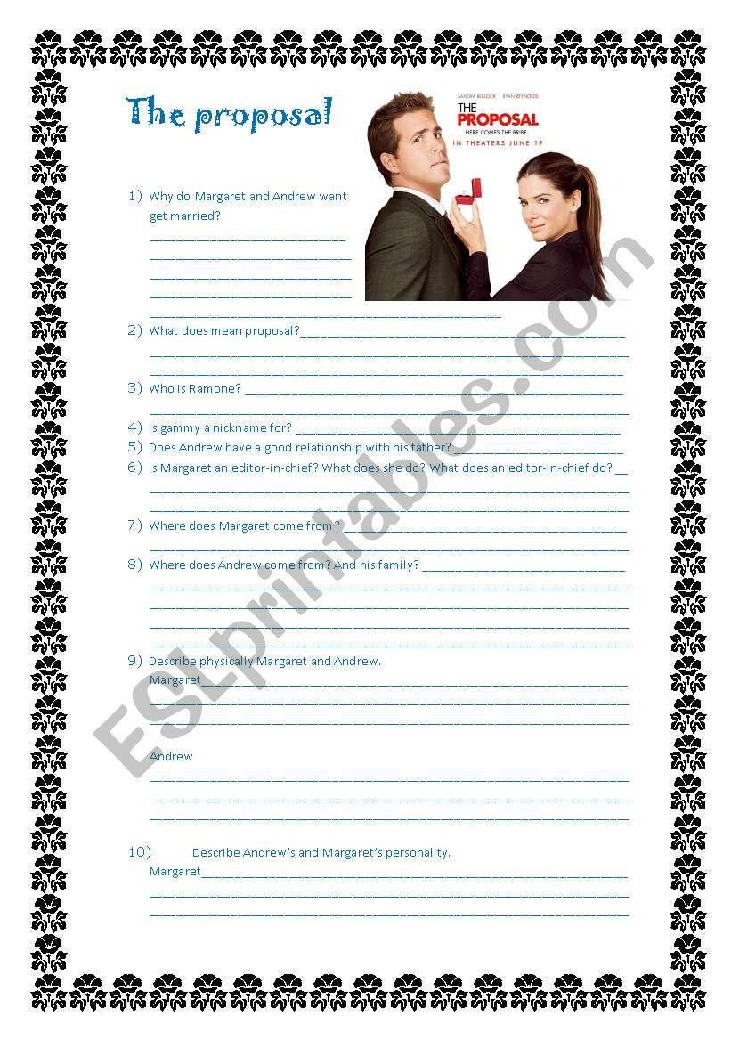 The proposal  worksheet