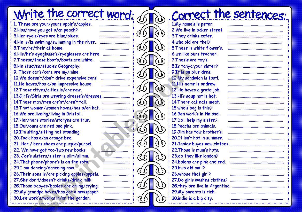 correct-the-words-and-the-sentences-esl-worksheet-by-sictireala8