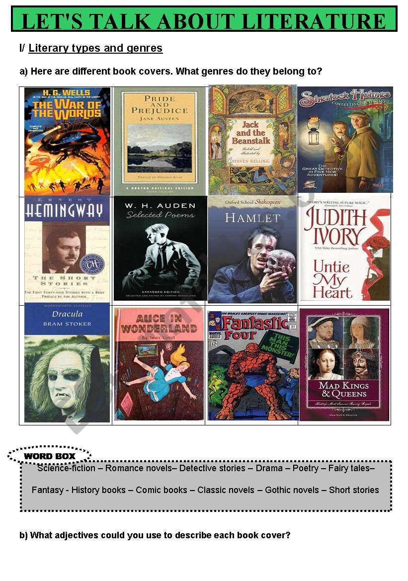 LetÂ´s talk about literature worksheet