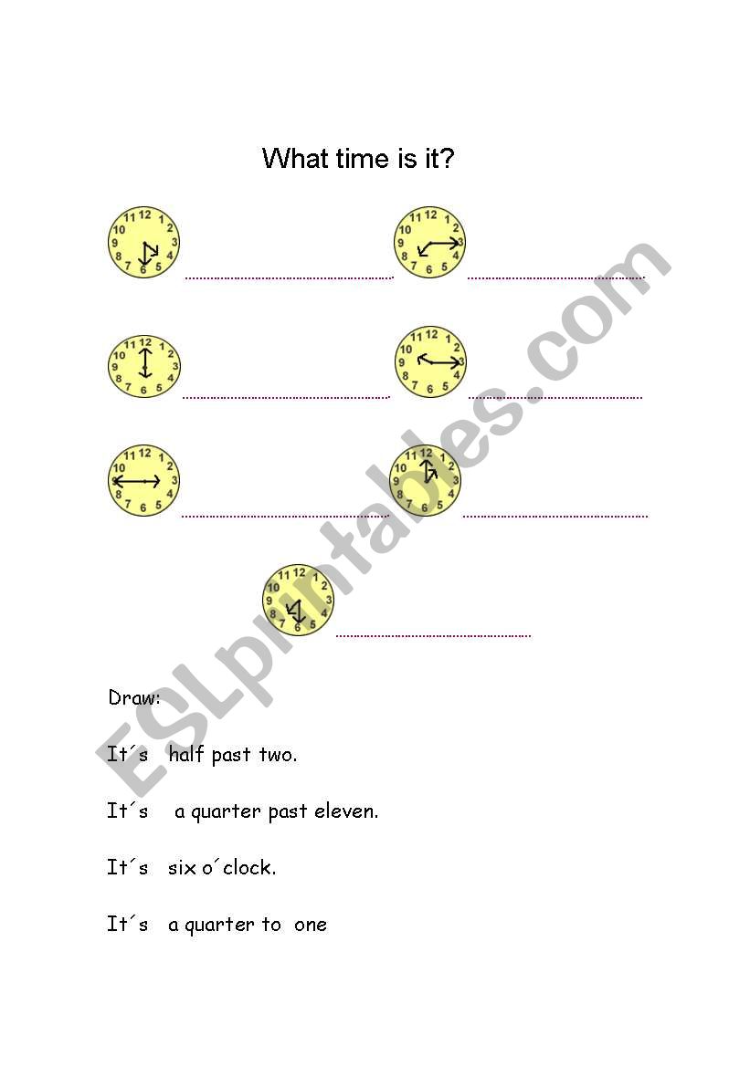 what time is it? worksheet