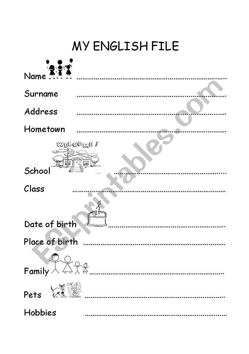 My English File worksheet