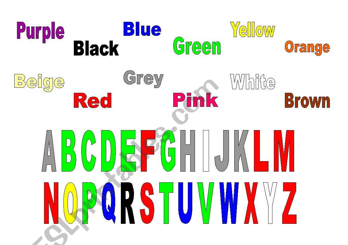 The ALPHABET in COLOUR (2 PAGES + Activity)