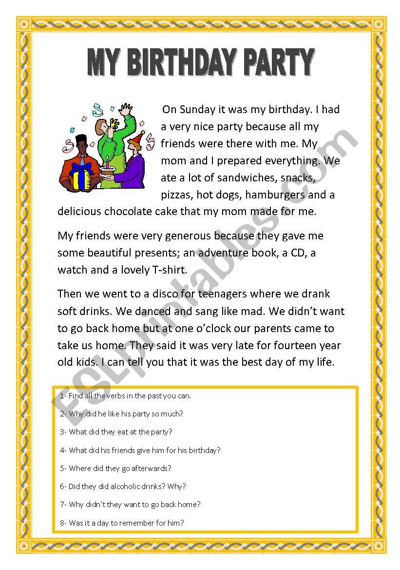 my brother birthday party essay