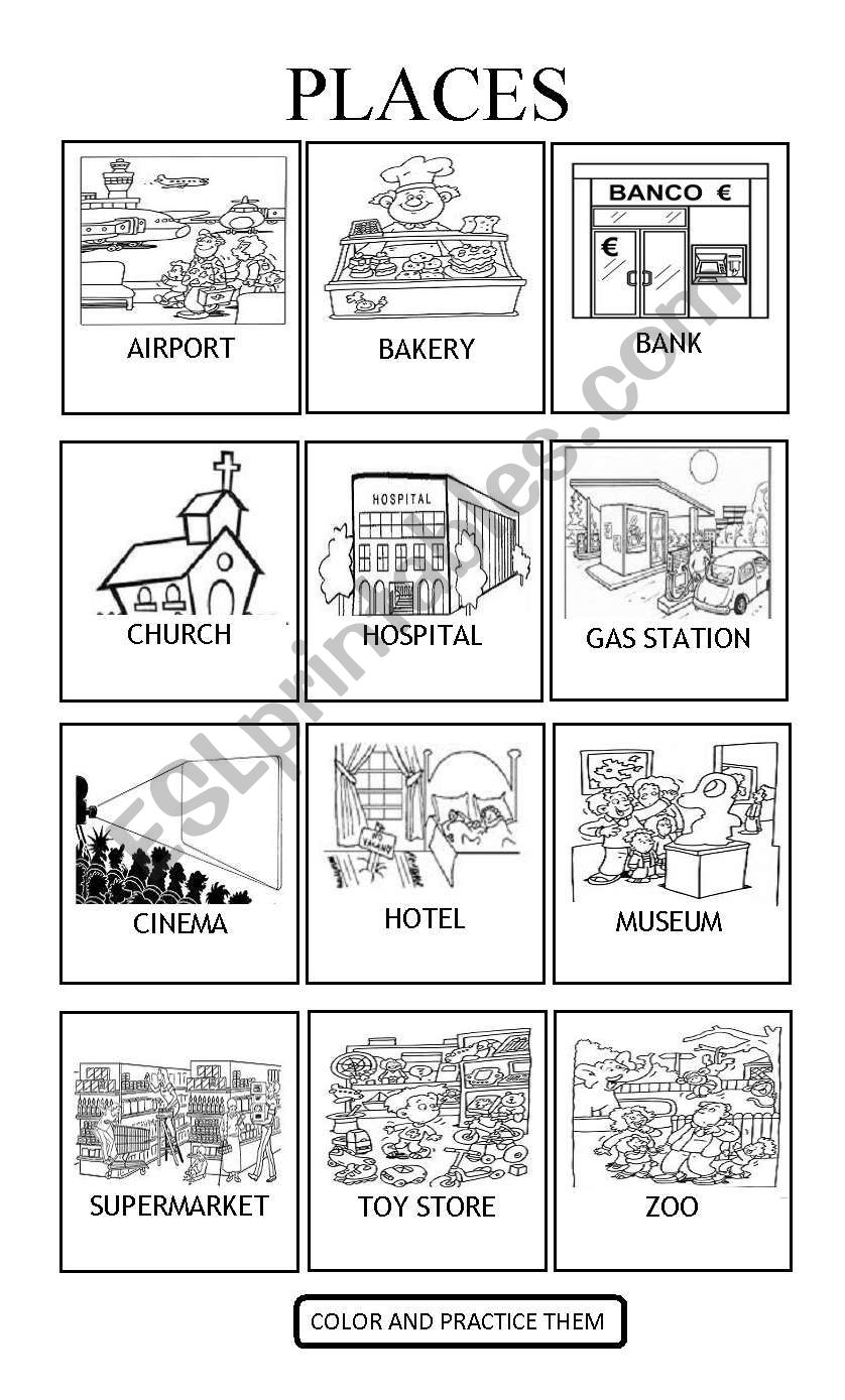 Places worksheet