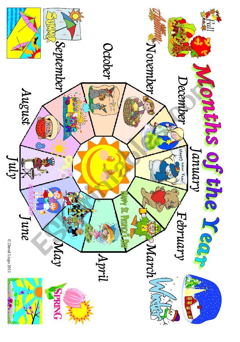 Months Of The Year Poster ESL Worksheet By David Lisgo