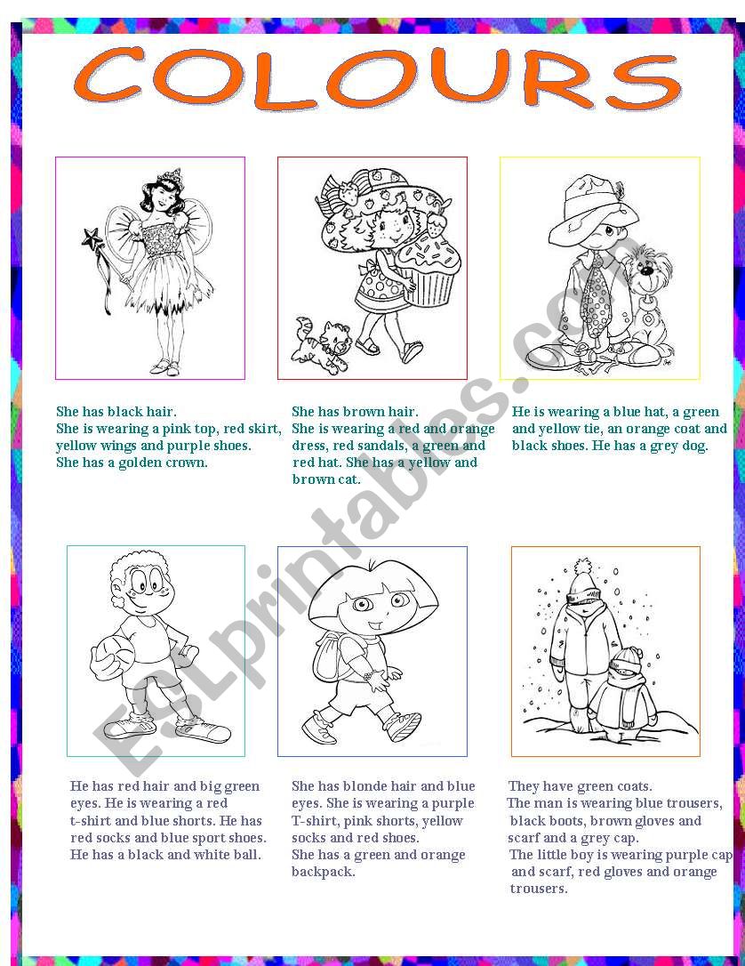 Colours worksheet