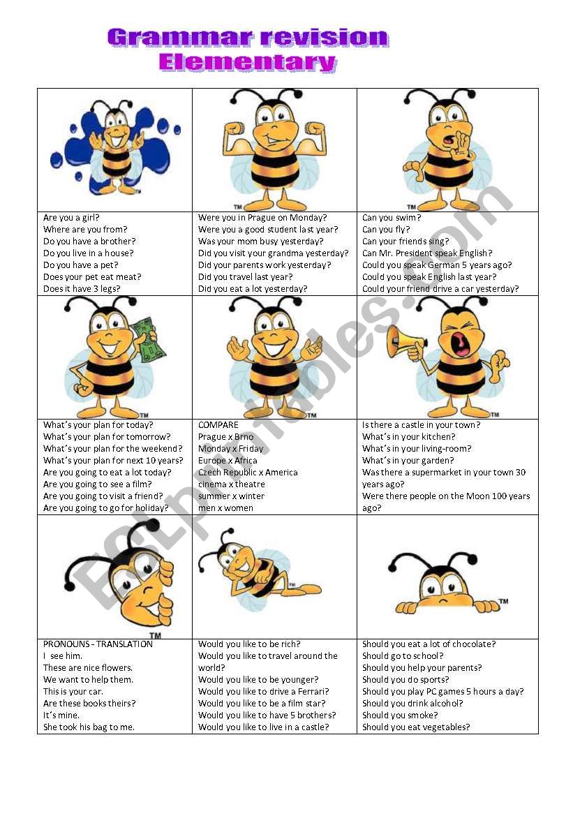 Revision of Elementary grammar