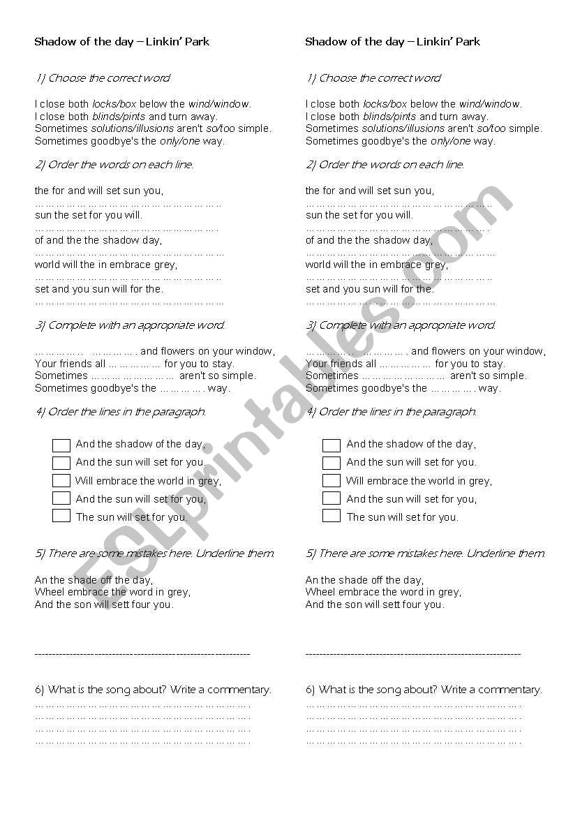 LinkinÂ´ Park - Shadow of the day