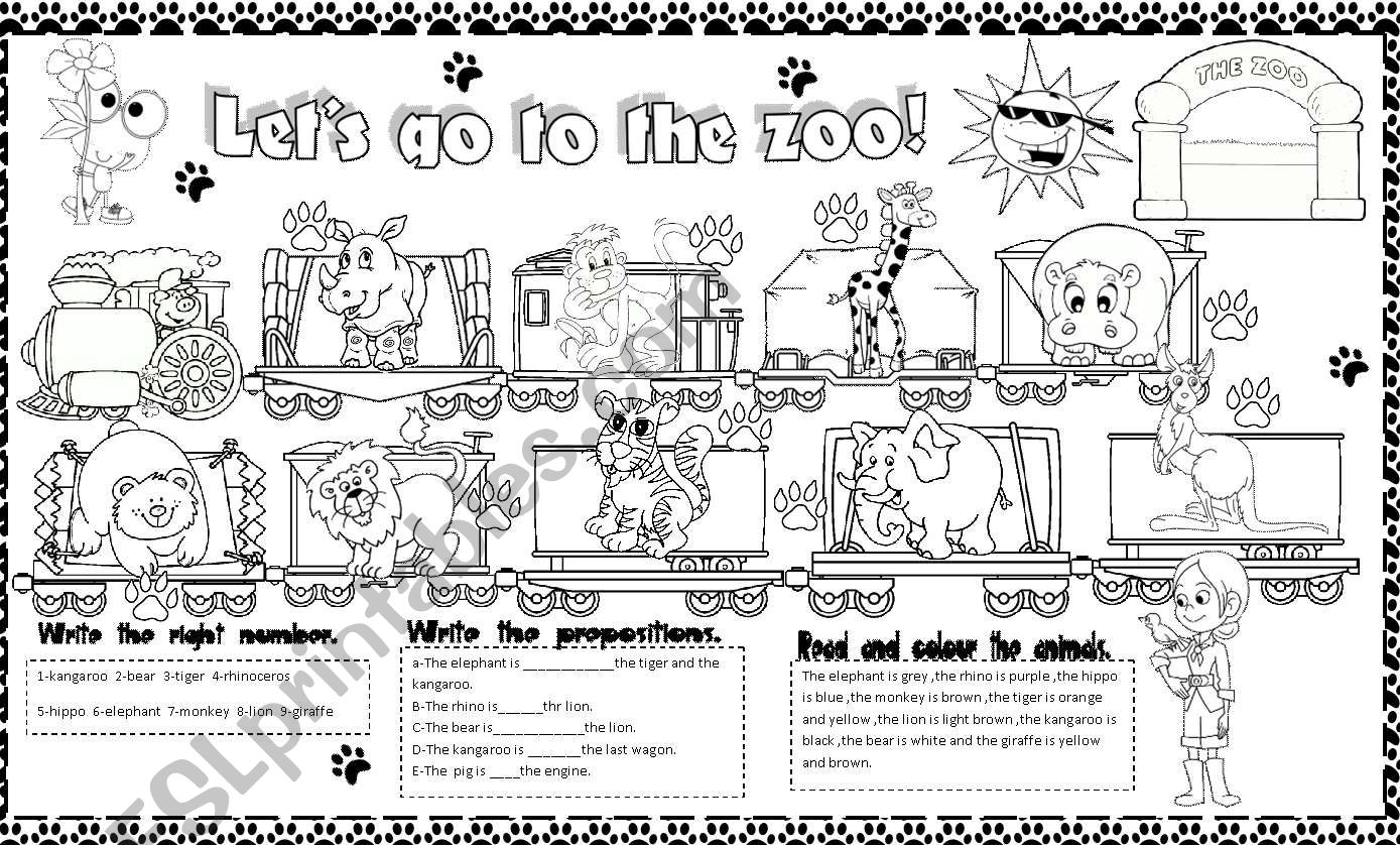Let´S Go To The Zoo - Esl Worksheet By Angelamoreyra