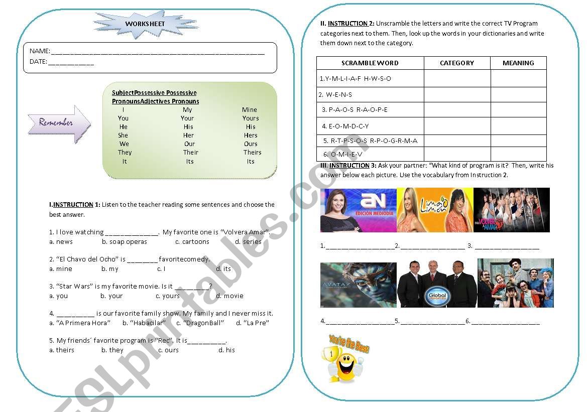 TV in Peru worksheet