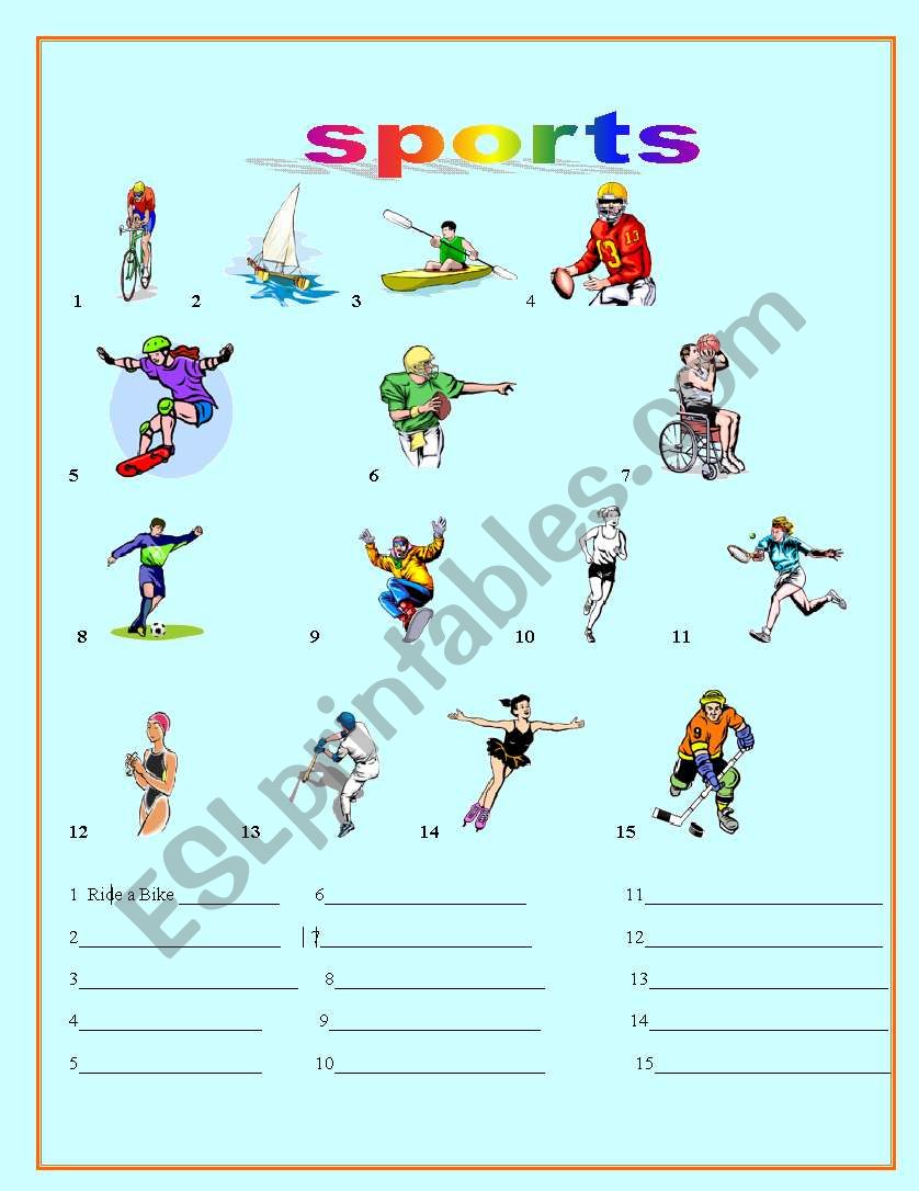 Sports worksheet