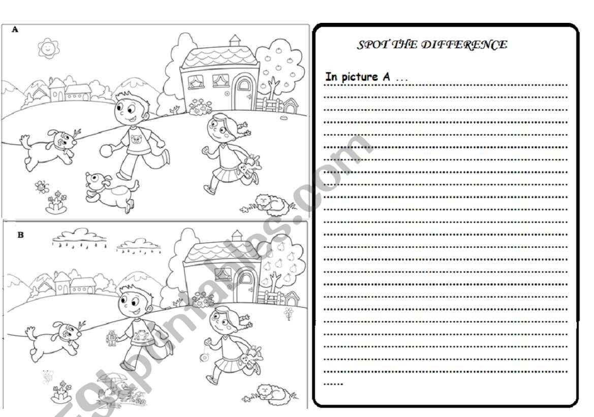 SPot the difference worksheet