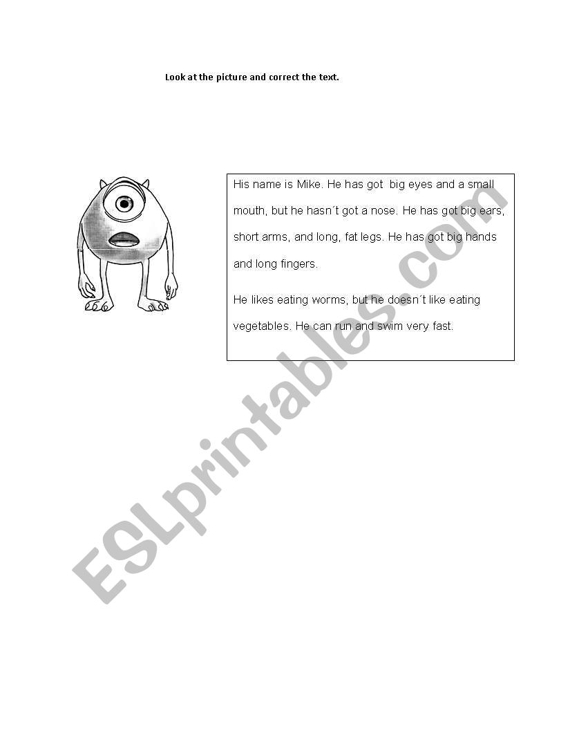 Physical description worksheet