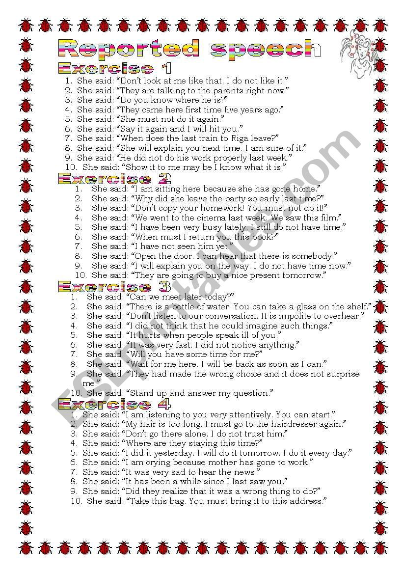Grammar from A to Z Reported Speech (MIXED) (17-25) 