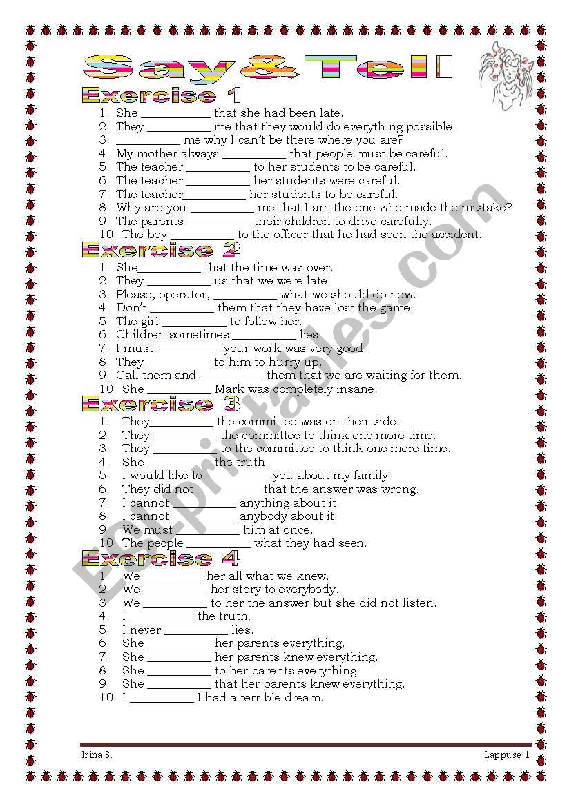 Grammar from A to Z SAY & TELL  (18-25) 