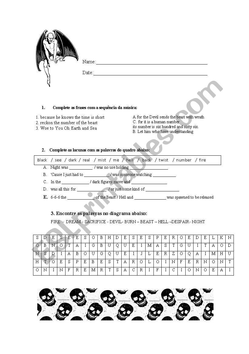 the number of the beast worksheet