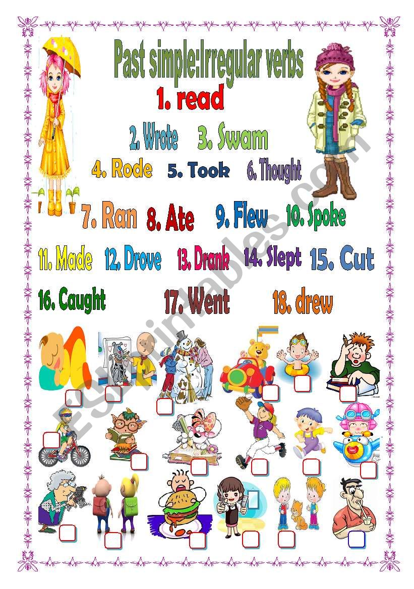 Past simple : Irregular verbs worksheet