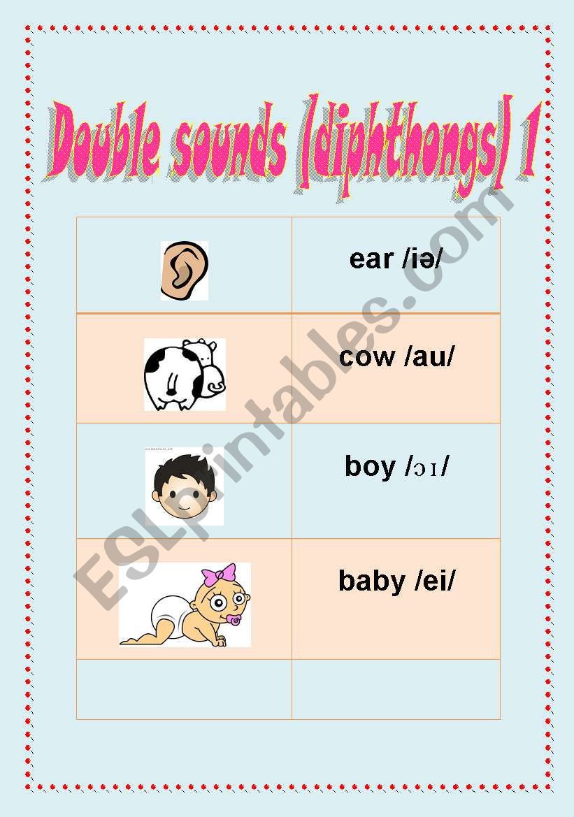 Double sounds diphthongs 1 worksheet
