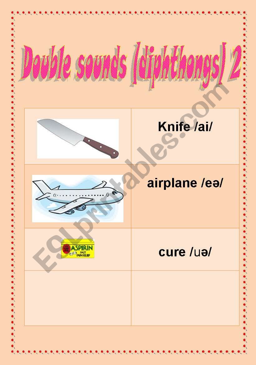 Double sounds diphthongs 2 worksheet