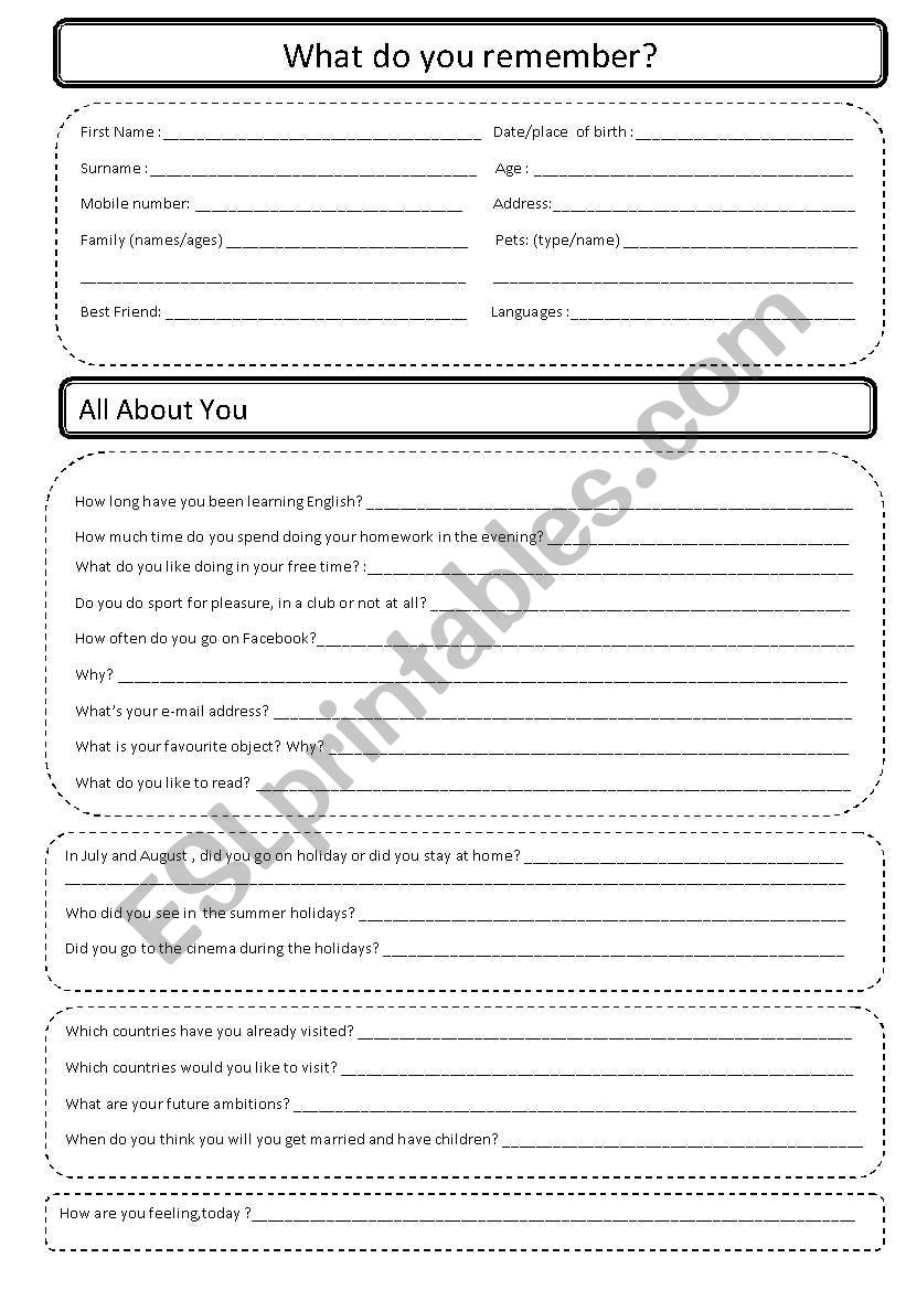 Personnel information file worksheet