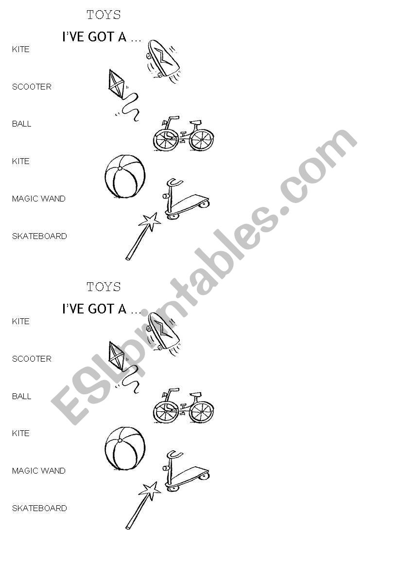 Toys worksheet