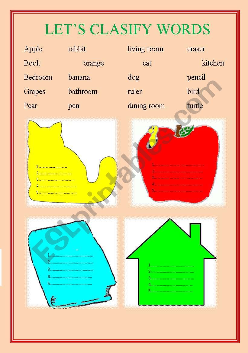 LetÂ´s practice vocabulary worksheet