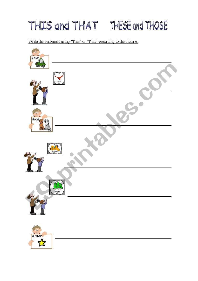 Demonstrative Pronouns worksheet