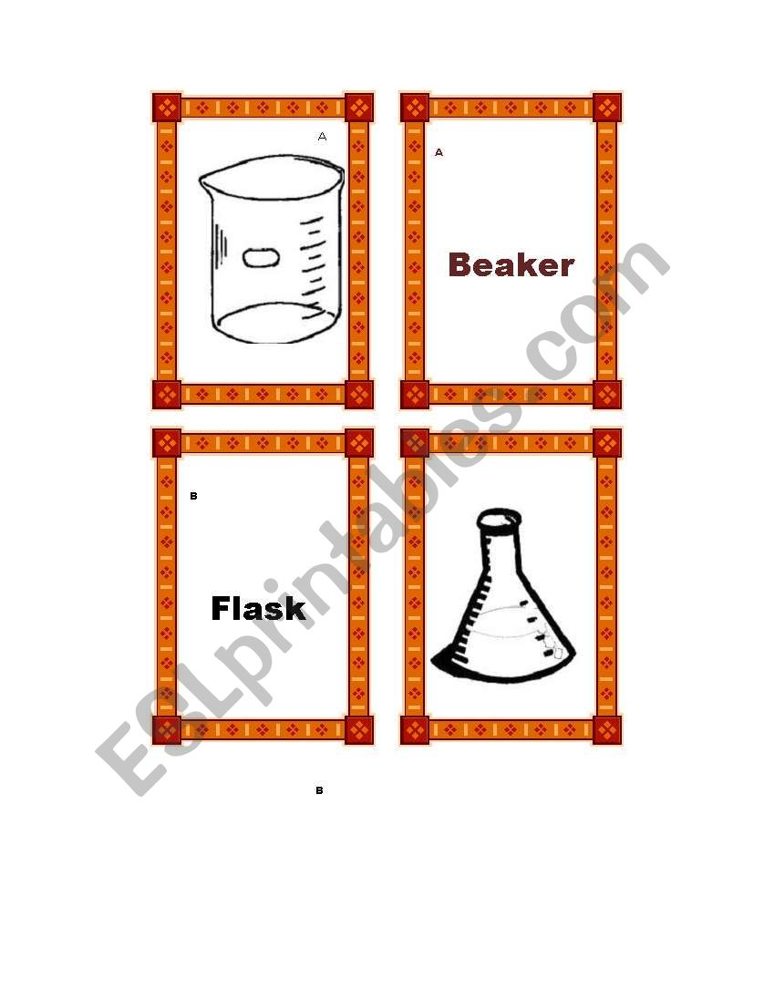 Lab Equipment Memory Game worksheet