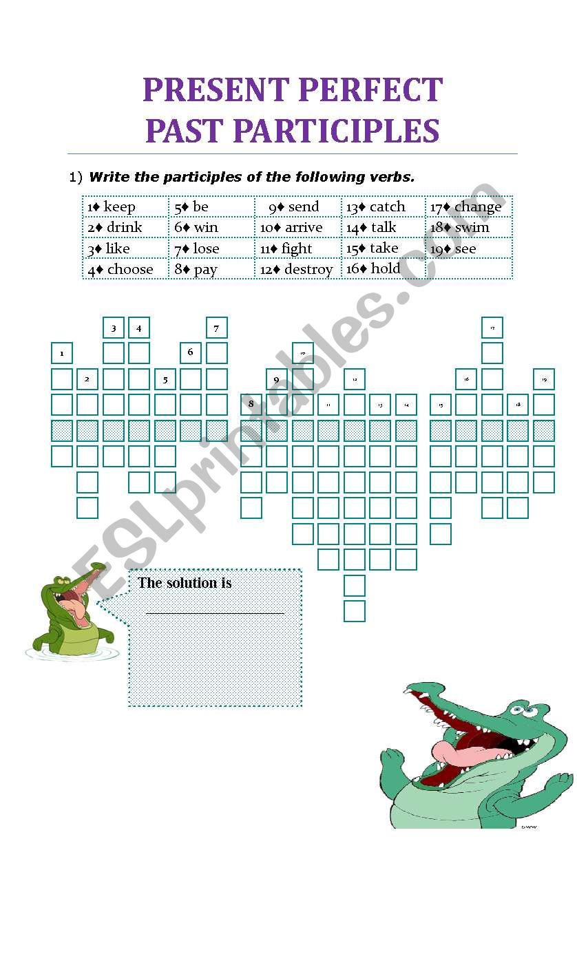 PARTICIPLES worksheet