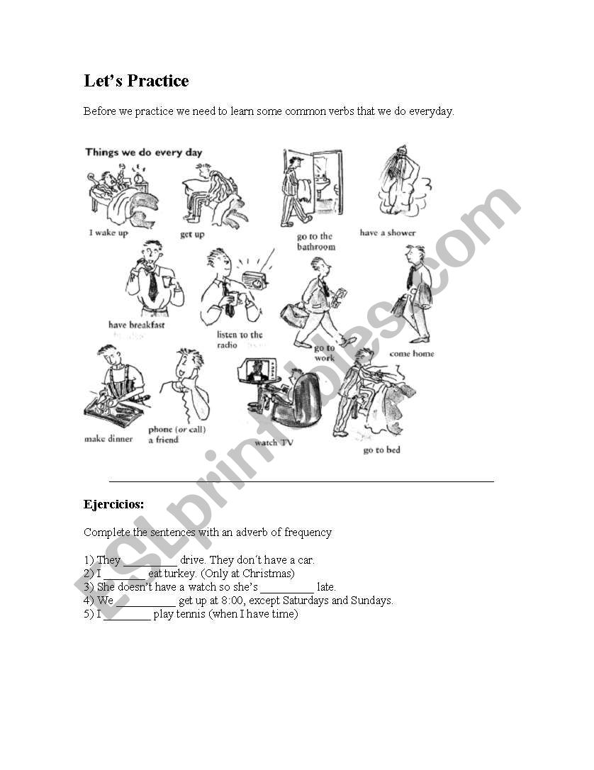 frequency adverbs worksheet