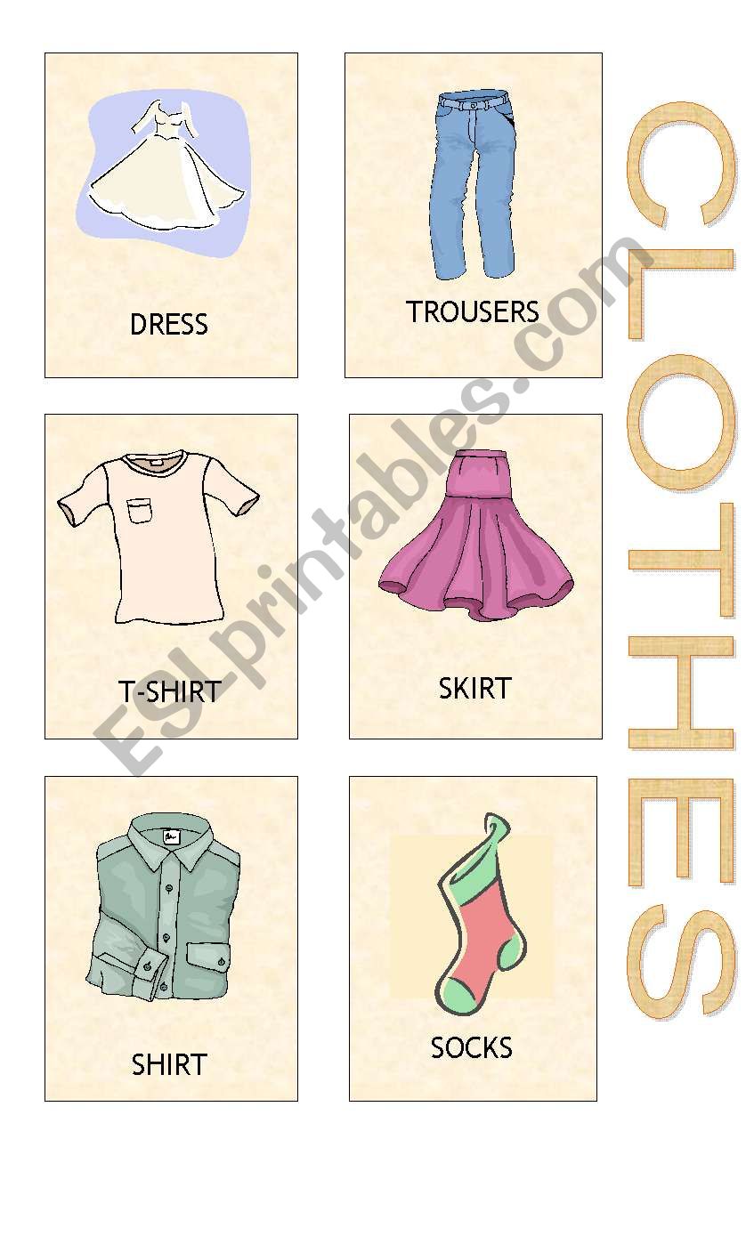 Clothes Flashcards worksheet