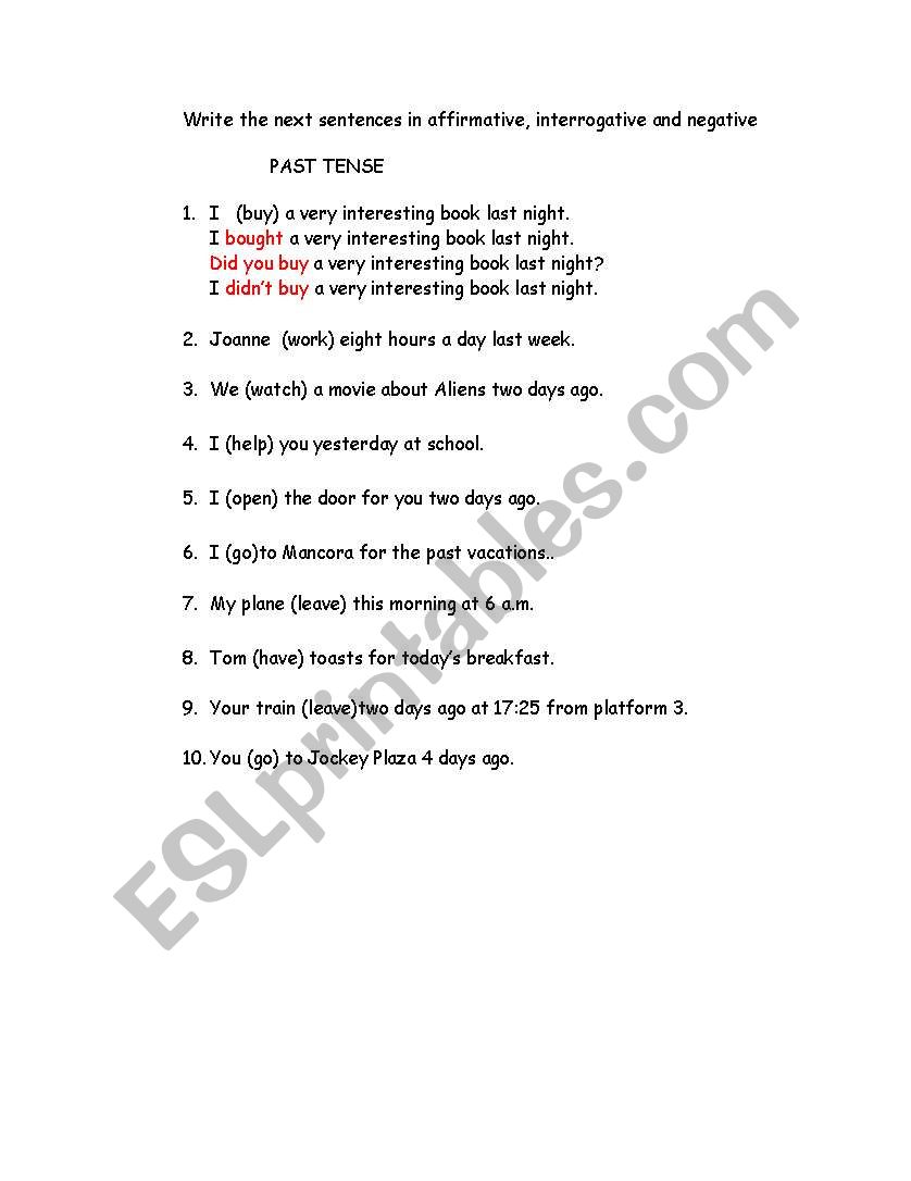 Simple tense   worksheet