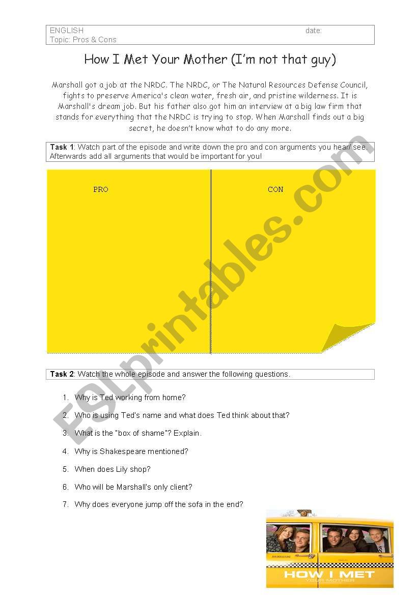 How I Met Your Mother: answering question and pros & cons