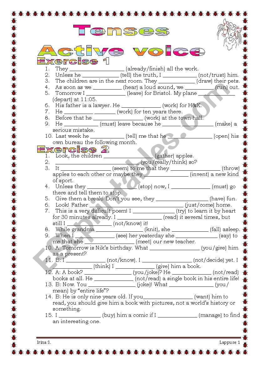 Grammar from A to Z TENSES (active voice) (20-25) 