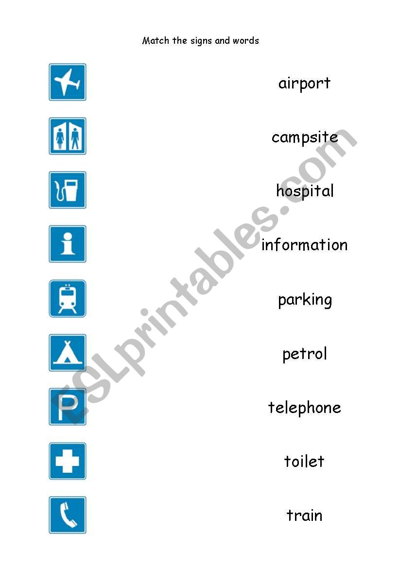 Signs 5 worksheet