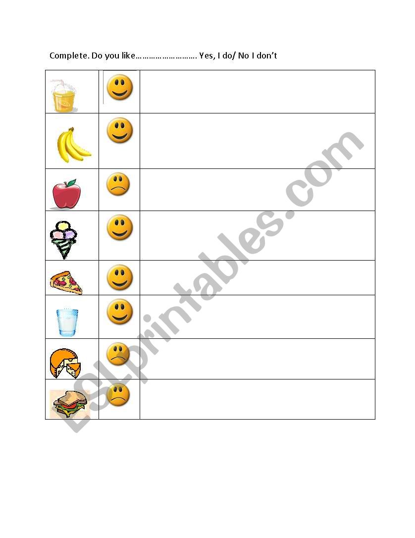 Fruits worksheet worksheet