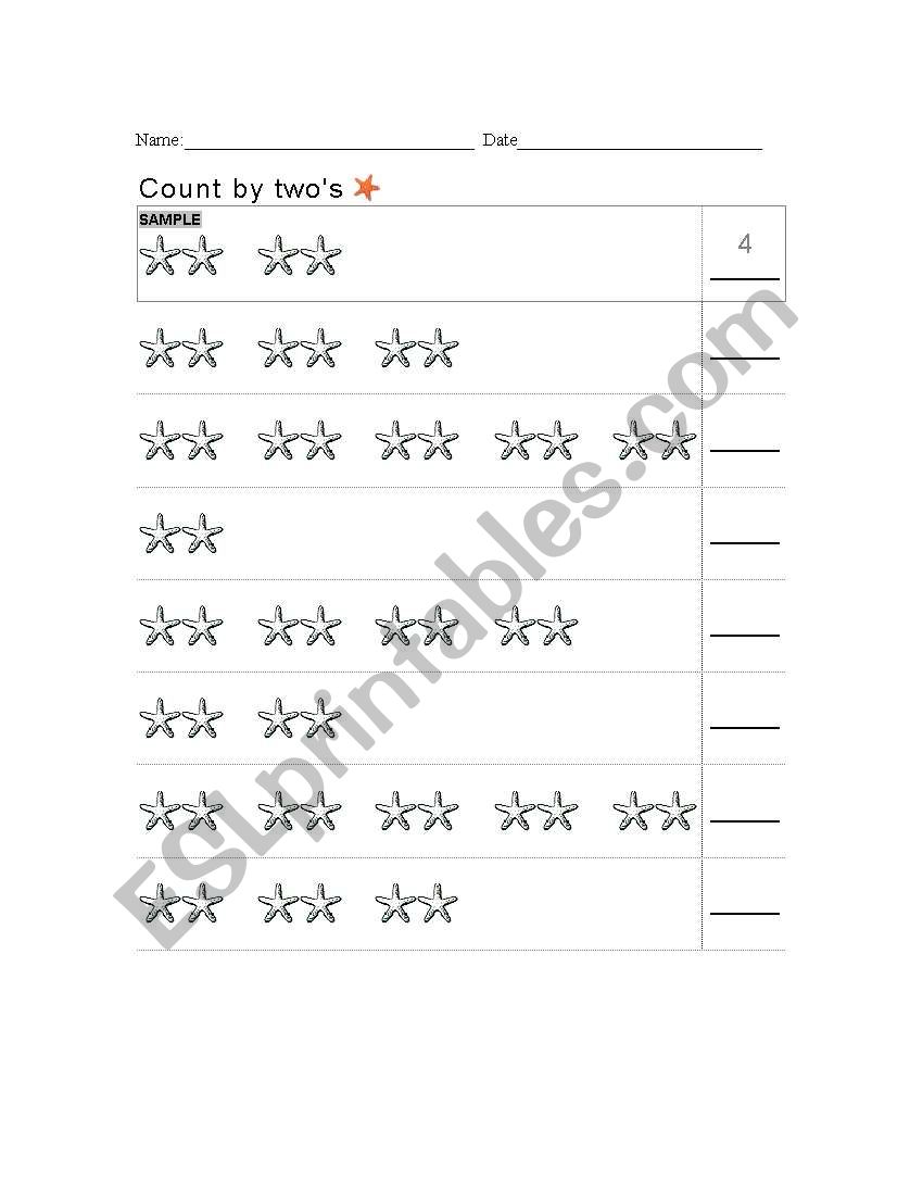 skip counting worksheet