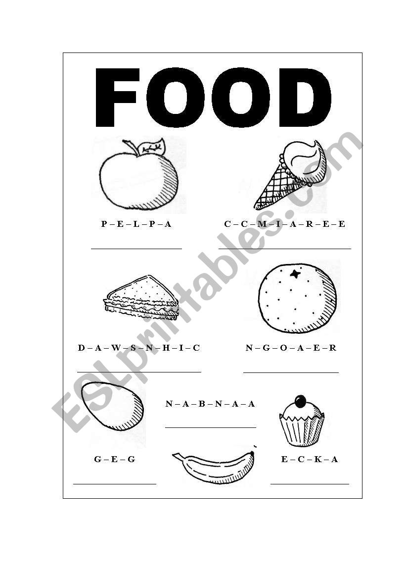 FOOD WORKSHEET!  worksheet