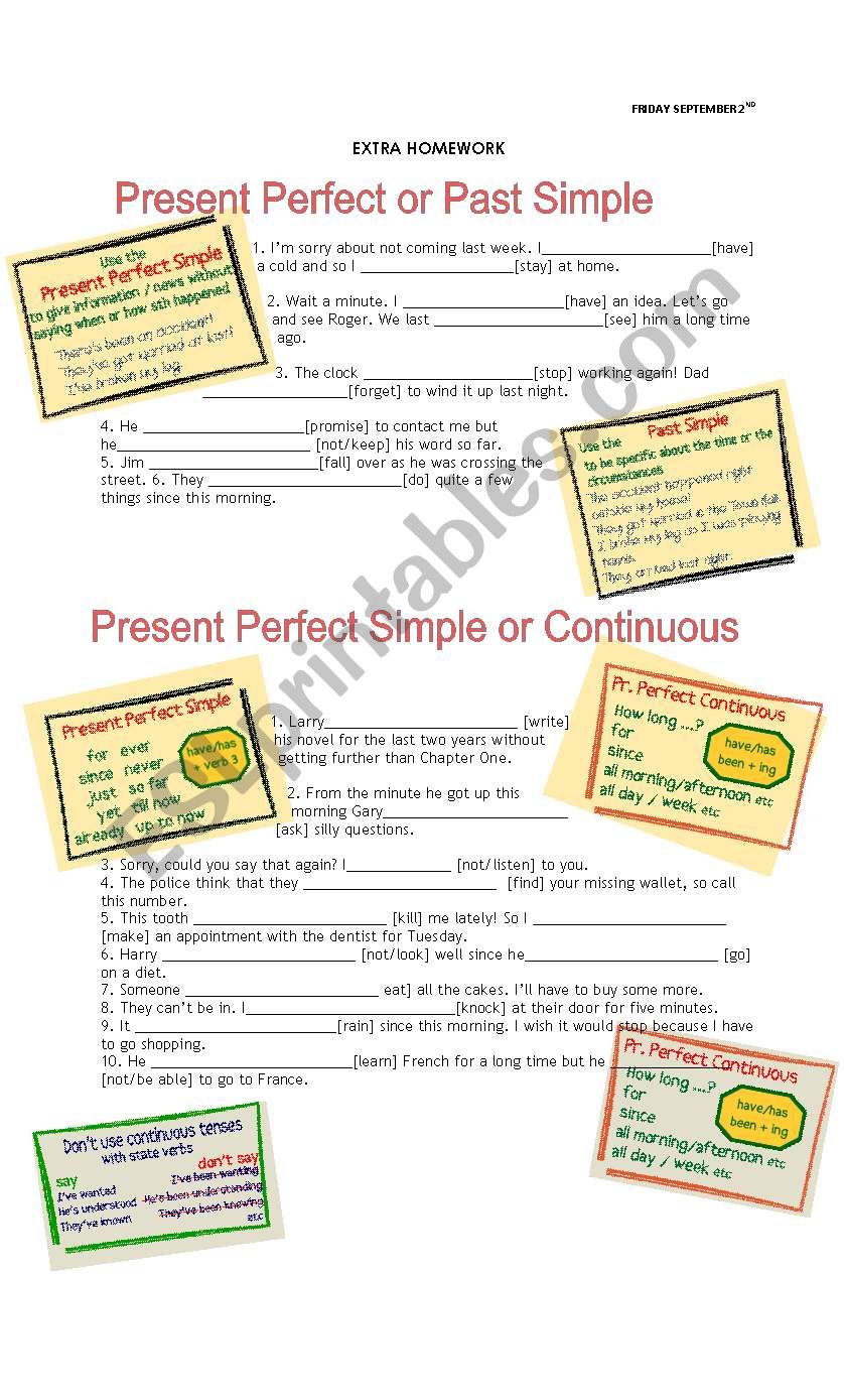 Present Perfect and Present Perfect Continuous